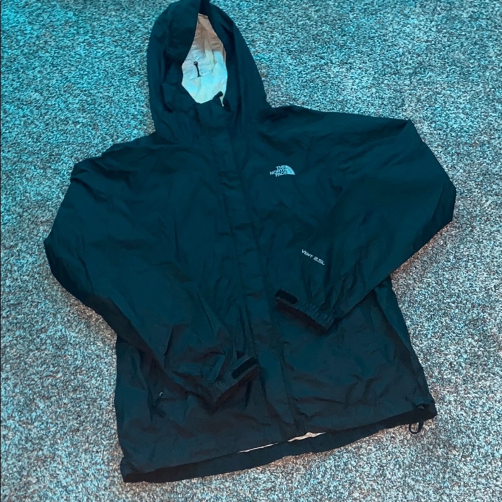 North Face Black Raincoat- Size Small